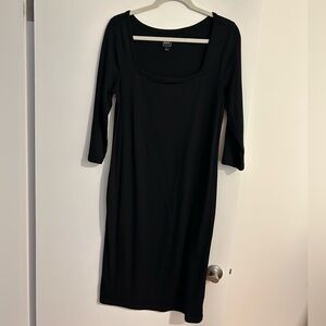 GAP Black Sheath Dress with 3/4 Sleeves